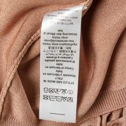 Pre Owned Elisabetta Franchi Beige Stretch Knit Halter Neck Top M