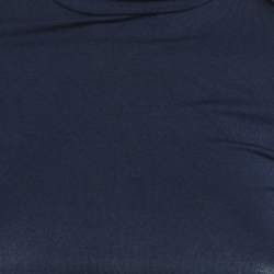 مملوكة مسبقًا Elisabetta Franchi Navy Blue Jersey Fringe Detail Top S