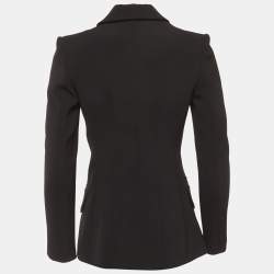 Pre Owned بليزر كريب أسود مقاس كبير - إليزابيتا فرانكي