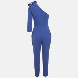 Pre Owned جمبست إليزابيتا فرانشي كريب أزرق بكتف واحد مقاس متوسط - ميديم