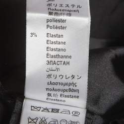 Pre Owned Elisabetta Franchi Black Satin Shawl Collar Long Coat M