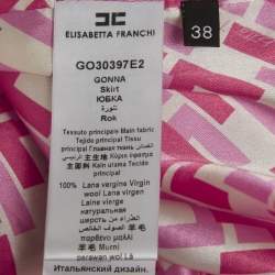 Pre Owned Elisabetta Franchi Pink Crepe Pencil Skirt S