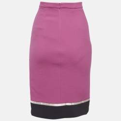 Pre Owned Elisabetta Franchi Pink Crepe Pencil Skirt S
