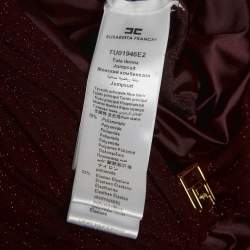 Pre Owned Elisabetta Franchi Burgundy Jersey Cut-Out Detail Jumpsuit S