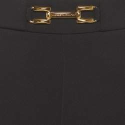 Pre Owned Elisabetta Franchi Black Crepe Panrion Shorts S