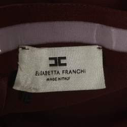 Pre Owned فسـتان إليزابـيتا فرانشـي ميدي بلون الكريـب البورغندي، مقـاس ميديوم