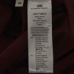 Pre Owned فسـتان إليزابـيتا فرانشـي ميدي بلون الكريـب البورغندي، مقـاس ميديوم