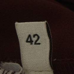 Pre Owned فسـتان إليزابـيتا فرانشـي ميدي بلون الكريـب البورغندي، مقـاس ميديوم