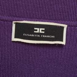Pre Owned إليزابيتا فرانكي توب قصير محبوك مضلع بنفسجي بحجم متوسط