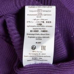 Pre Owned إليزابيتا فرانكي ت وب قصير محبوك مضلع بنفسجي بحجم متوسط