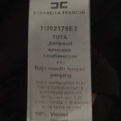 Pre Owned Elisabetta Franchi Black Crepe & Twill Jumpsuit S