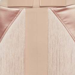 Pre Owned Elisabetta Franchi Pink Fringed Pencil Skirt S