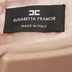 Pre Owned Elisabetta Franchi Pink Fringed Pencil Skirt S