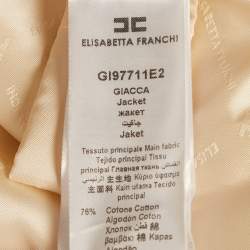 Pre Owned Elisabetta Franchi Purple Tweed Double Breasted Blazer M