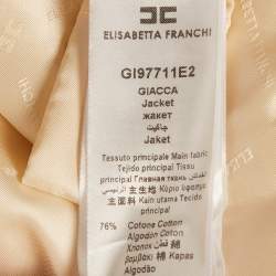 Pre Owned Elisabetta Franchi Purple Tweed Double Breasted Blazer M