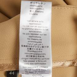 Pre Owned Elisabetta Franchi Beige Crepe Wide Led Trousers M