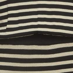 Pre Owned فستان إليزابيتا فرانشي مخطط أسود/أبيض قصير حياكة مقاس صغير (سمول)