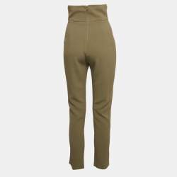 مملوكة مسبقًا Elisabetta Franchi Green Crepe Slim Fit Trousers S