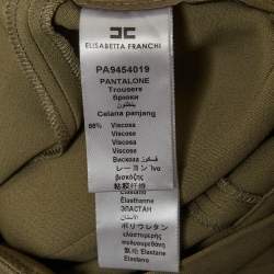مملوكة مسبقًا Elisabetta Franchi Green Crepe Slim Fit Trousers S