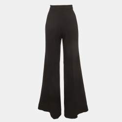 Pre Owned بنطلون إليزابيتا فرانكي كريب مطاطي أسود جرس كبير