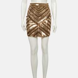 مملوكة مسبقًا Elisabetta Franchi Gold Sequined Mini Skirt S