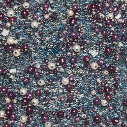 Pre Owned Elisabetta Franchi Blue Tweed Embroidered Bustier Top S