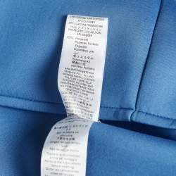 Pre Owned Elisabetta Franchi Blue Snake Print Detail Neoprene Short Sleeve Top M