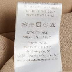 Pre Owned Elisabetta Franchi Beige Abstract Print Chiffon Strapless Maxi Dress M