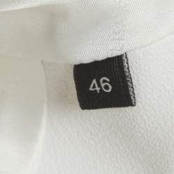 Pre Owned Elisabetta Franchi White Crepe Double Breasted Blazer L