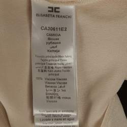 مملوكة مسبقًا Elisabetta Franchi Beige Crepe Studded Collar Shirt S