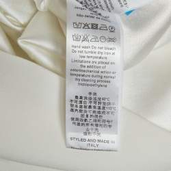 Pre Owned Elisabetta Franchi White Embellished Tulle & Crepe Playsuit M