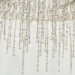 Pre Owned Elisabetta Franchi White Embellished Tulle & Crepe Playsuit M