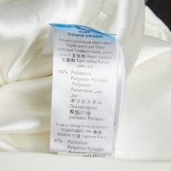 Pre Owned Elisabetta Franchi White Embellished Tulle & Crepe Playsuit M