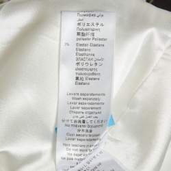 Pre Owned Elisabetta Franchi White Embellished Tulle & Crepe Playsuit M