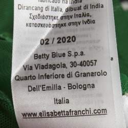 Pre Owned Elisabetta Franchi Green Sequin Tulle Sleeveless Bodysuit S