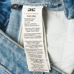 Pre Owned بنطلون جينز إليسابيتا فرانكي دنيم أزرق مزين بالترتر بجيب كارجو مقاس وسط 27 صغير