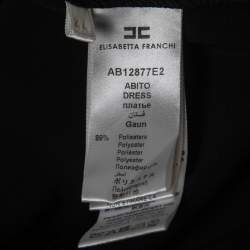 Pre Owned Elisabetta Franchi Black Crepe Snake Embellished Sleeveless Gown M