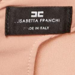 Pre Owned Elisabetta Franchi Pink Jersey Draped One Shoulder Bodysuit M