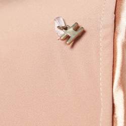 Pre Owned Elisabetta Franchi Pink Jersey Draped One Shoulder Bodysuit M