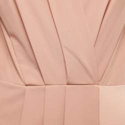Pre Owned Elisabetta Franchi Pink Jersey Draped One Shoulder Bodysuit M