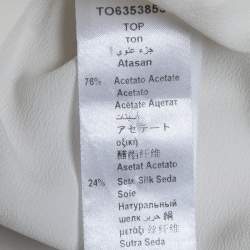 Pre Owned Elisabetta Franchi White Crepe Sleeveless Top M