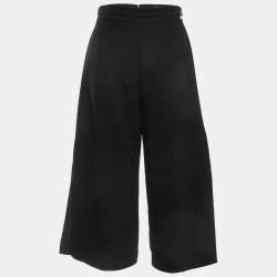 Elisabetta Franchi Black Crepe Side Slit Culottes M