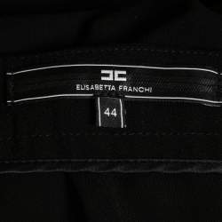 Elisabetta Franchi Black Crepe Side Slit Culottes M