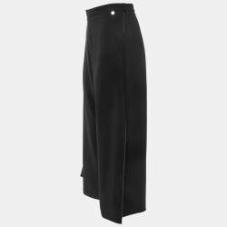 Elisabetta Franchi Black Crepe Side Slit Culottes M