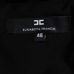Elisabetta Franchi Black Knit Chain Detail Trousers L