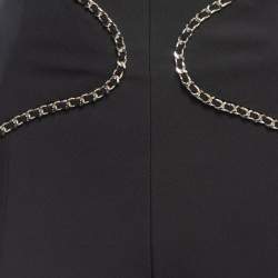 Elisabetta Franchi Black Knit Chain Detail Trousers L