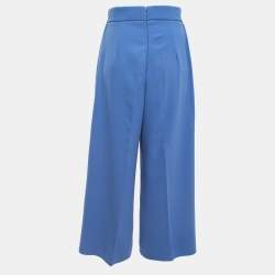 Pre Owned Elisabetta Franchi Blue Crepe Culottes M
