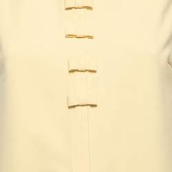 Pre Owned Elisabetta Franchi Yellow Crepe Bow Detail Sleeveless Mini Dress S