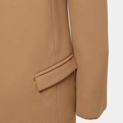 Elisabetta Franchi Tan Brown Crepe Open Blazer M