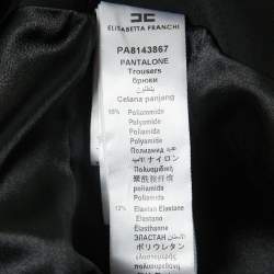 Pre Owned Elisabetta Franchi Black Stretch Crepe High Waist Skinny Trousers S
